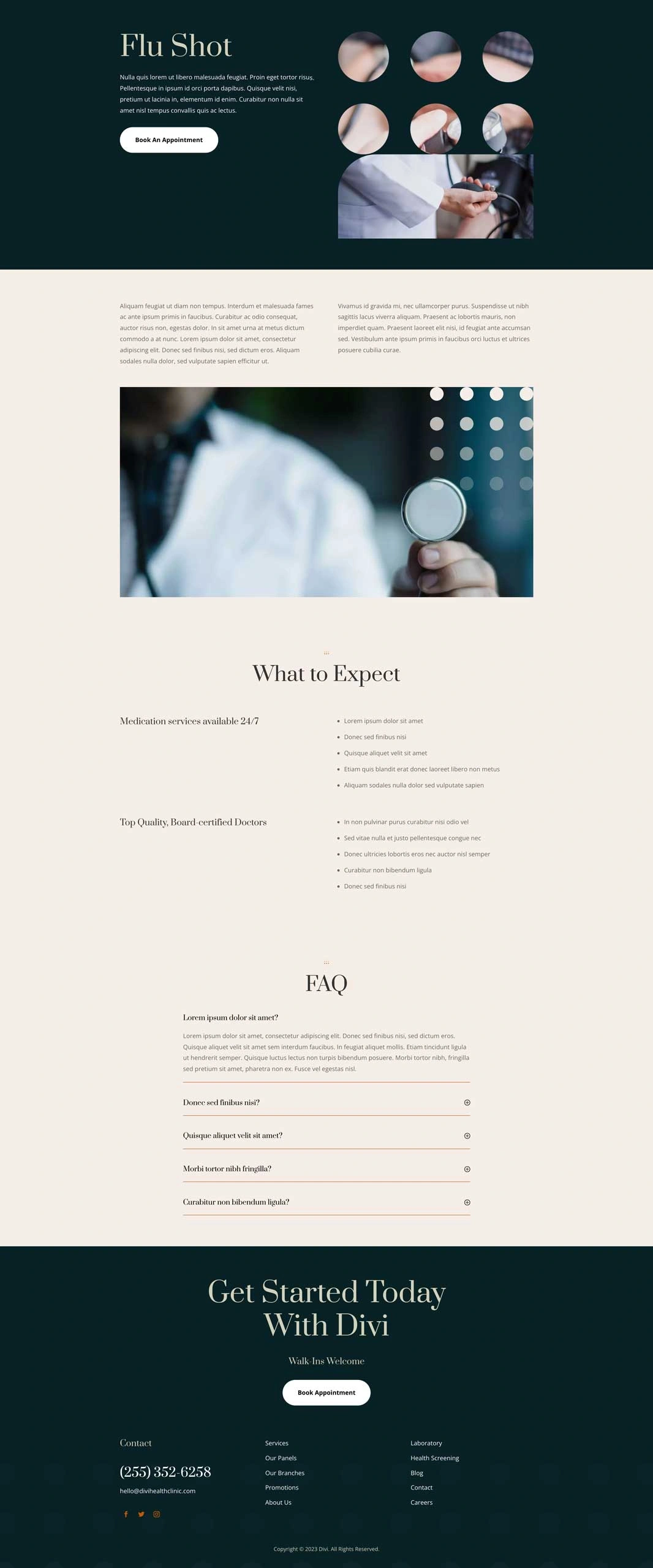 健康中心服务页面