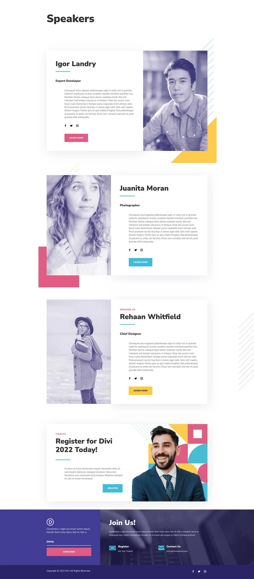 网络研讨会演讲嘉宾页