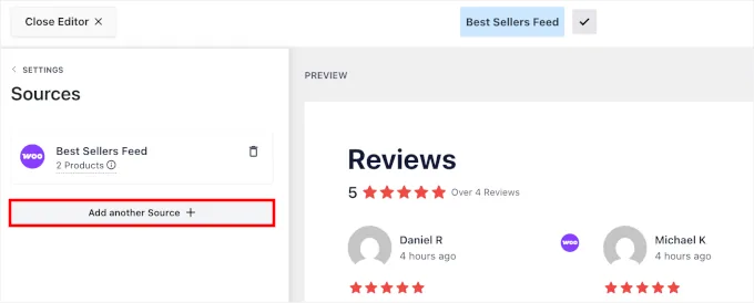 点击添加另一个来源按钮