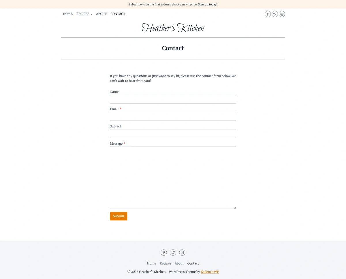 Recipe Blog 07 联系
