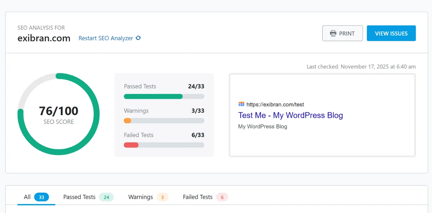 Rank Math SEO 分析器