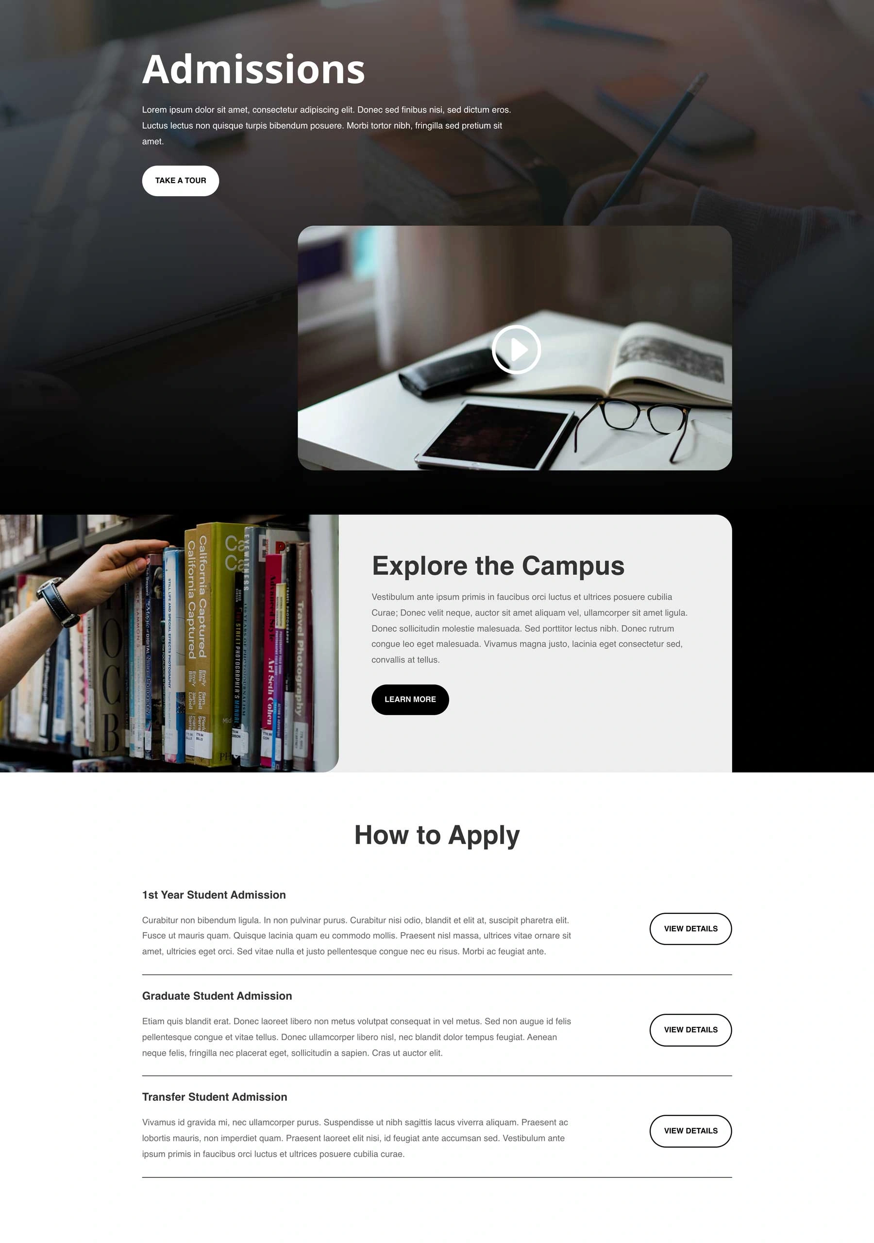 在线大学招生页面