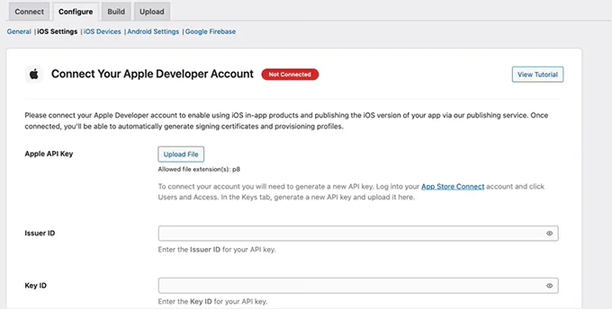 Connect Apple Developer account with BuddyBoss app