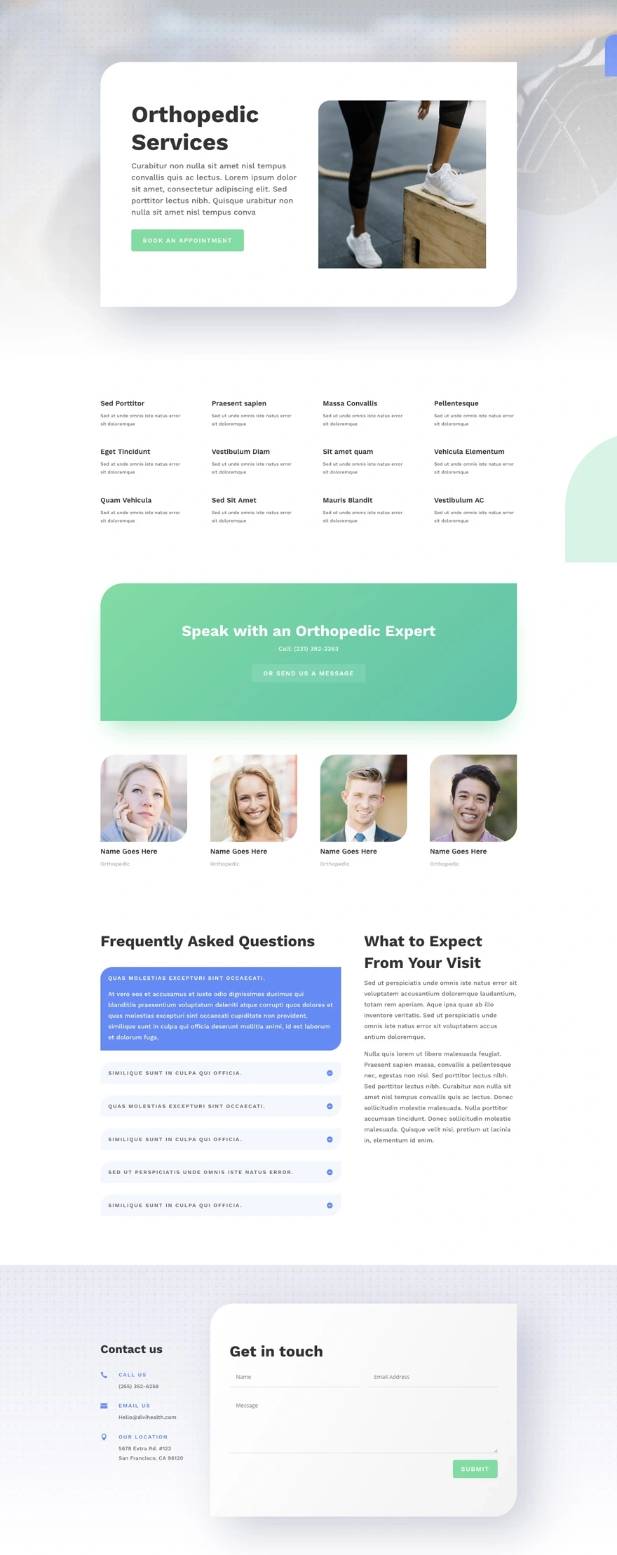 健康诊所服务页面