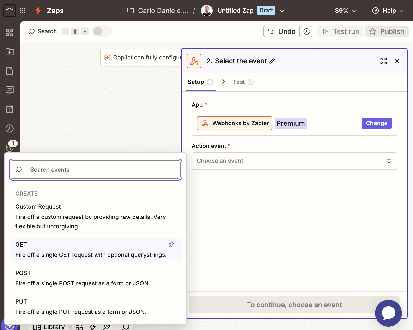 Zapier 的 Webhook 模块