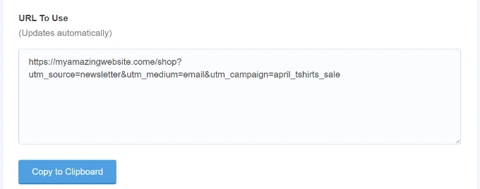 复制您的时事通讯跟踪 URL