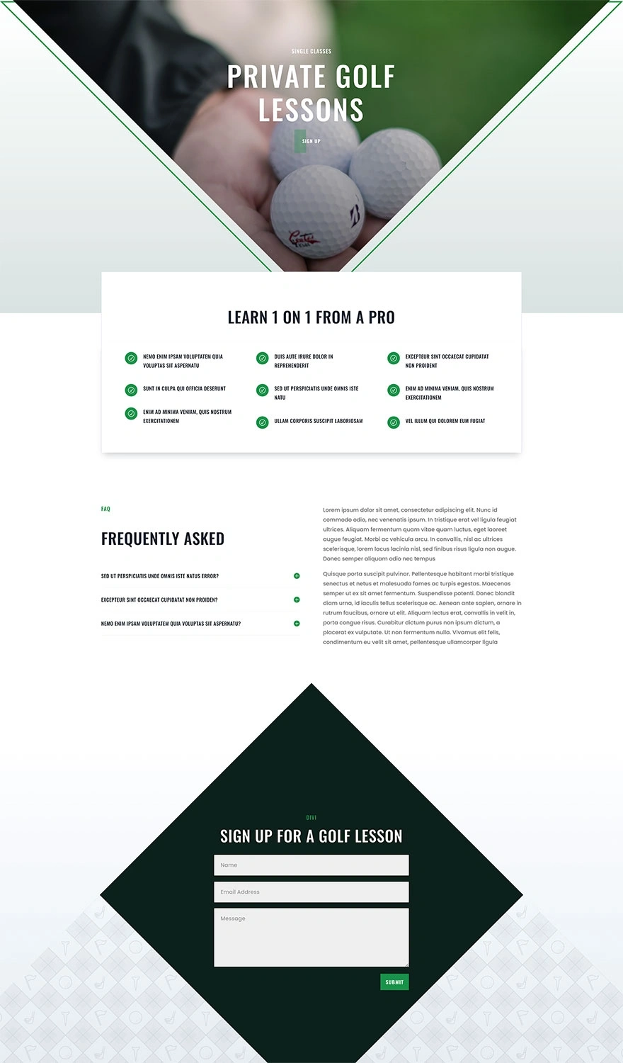 高尔夫课程页面