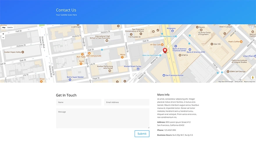 简单的联系我们页面