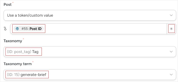 使用这些 Uncanny Automator 操作设置来移除标签