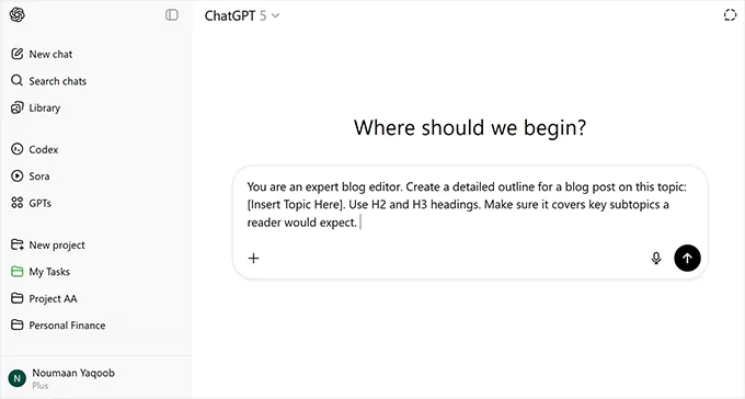 ChatGPT 用户界面