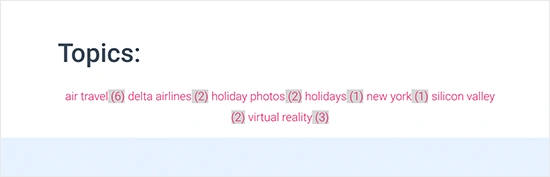 Alternate tag cloud style