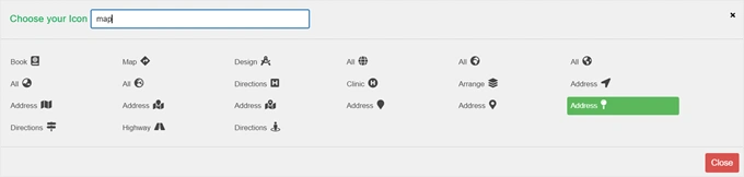 Choosing a hotspot icon in the Image Hotspot plugin