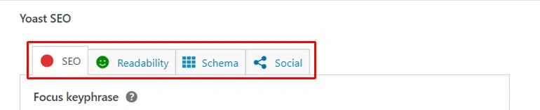 Yoast SEO Setting Bars
