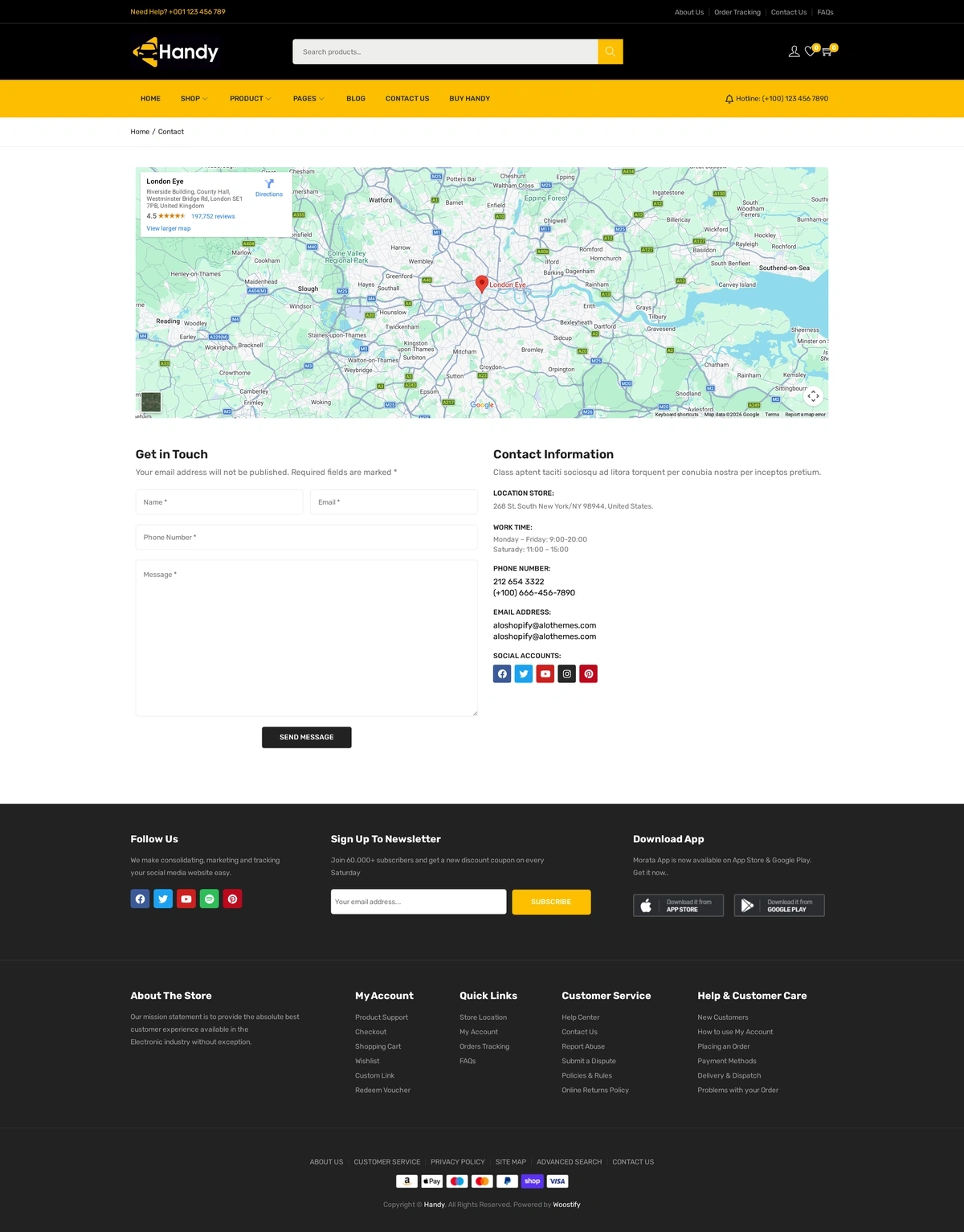 Handy New Pro 05 Contact Us