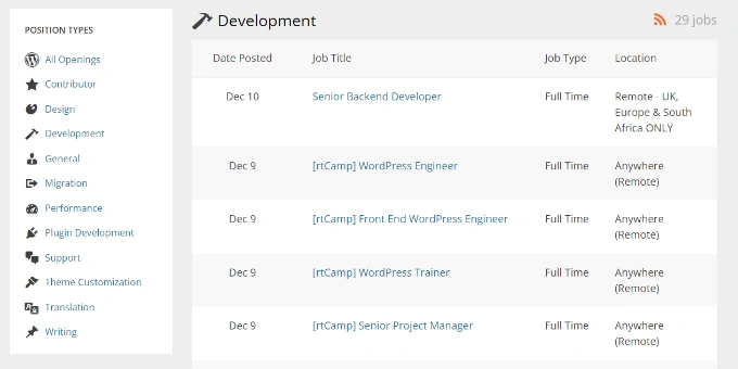 WP 工作板上的工作