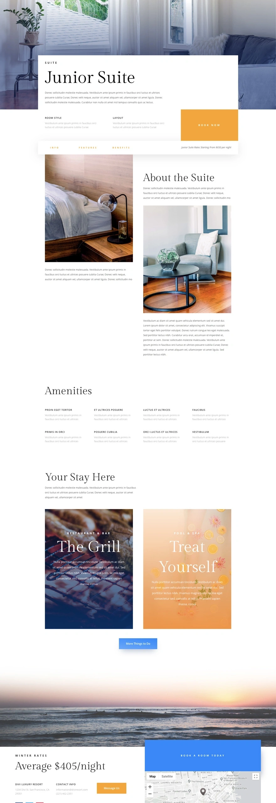 度假村客房页面