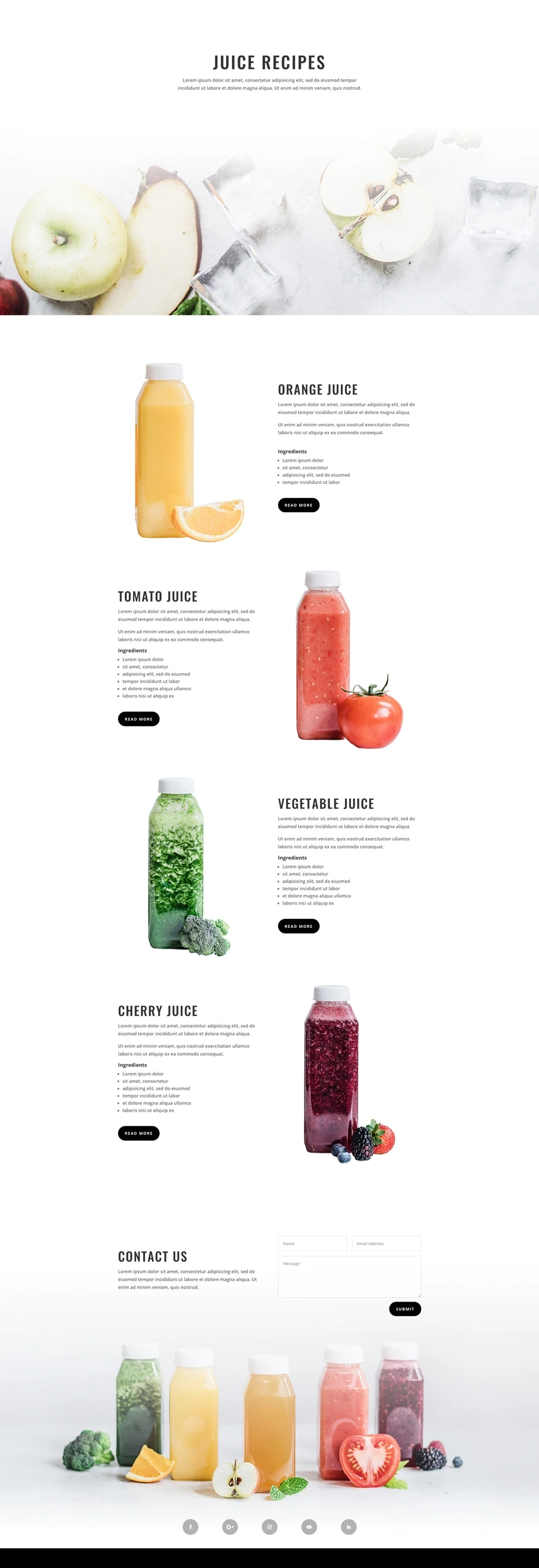 果汁店食谱页面