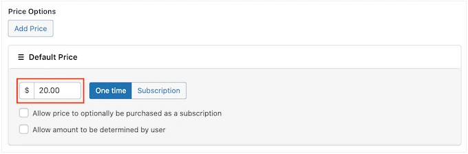 在 WP Simple Pay 中设置支付金额