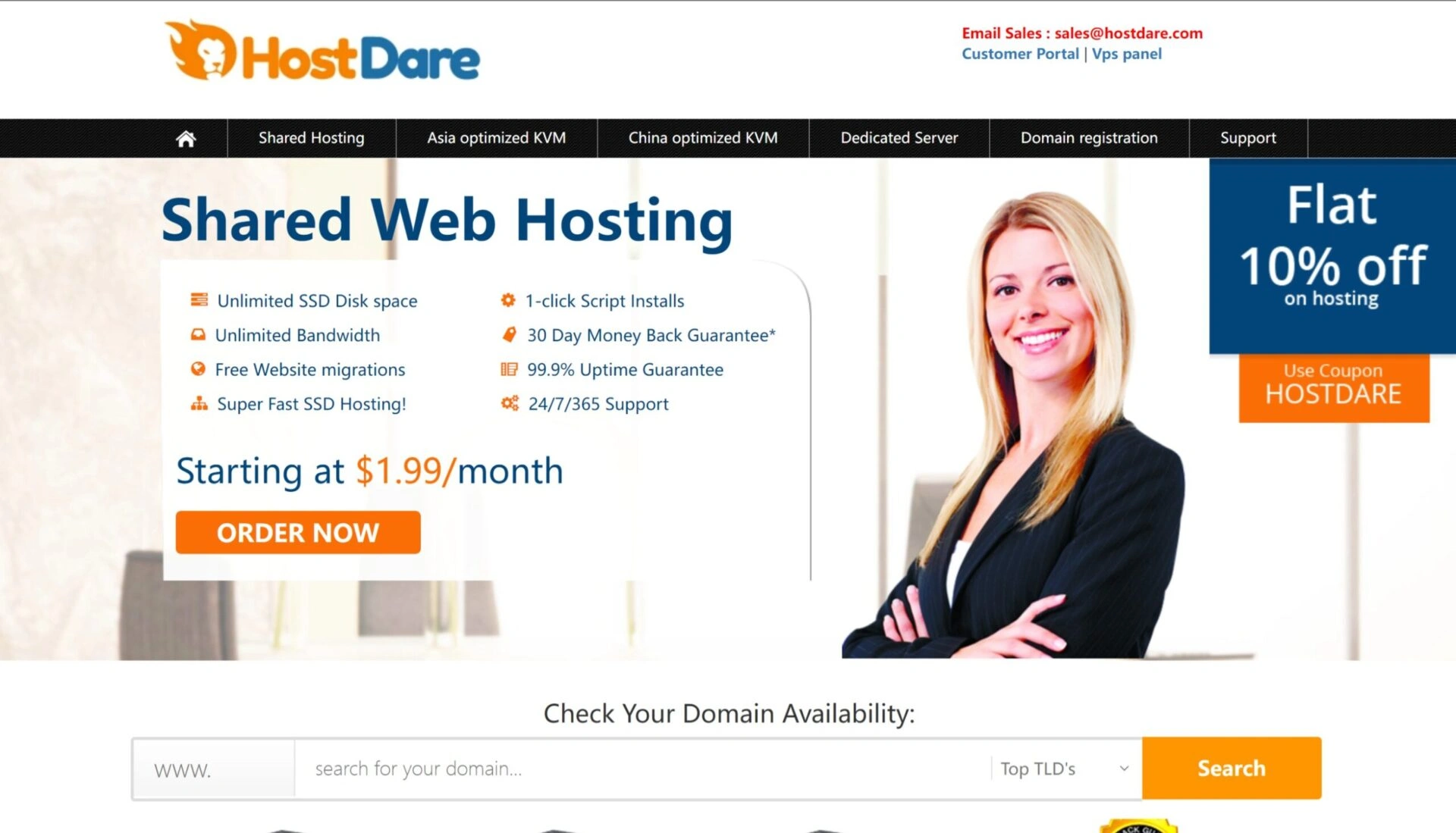HostDare 亚洲优化NVMe vps 25%优惠码