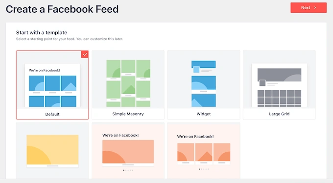 为您的嵌入式 Facebook 时间线选择模板