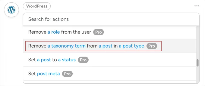 使用 Uncanny Automator 移除像标签这样的分类法术语