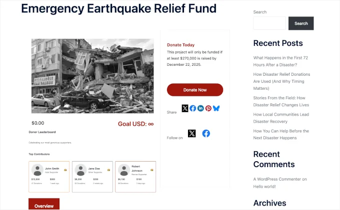 带有排行榜的 Charitable 活动