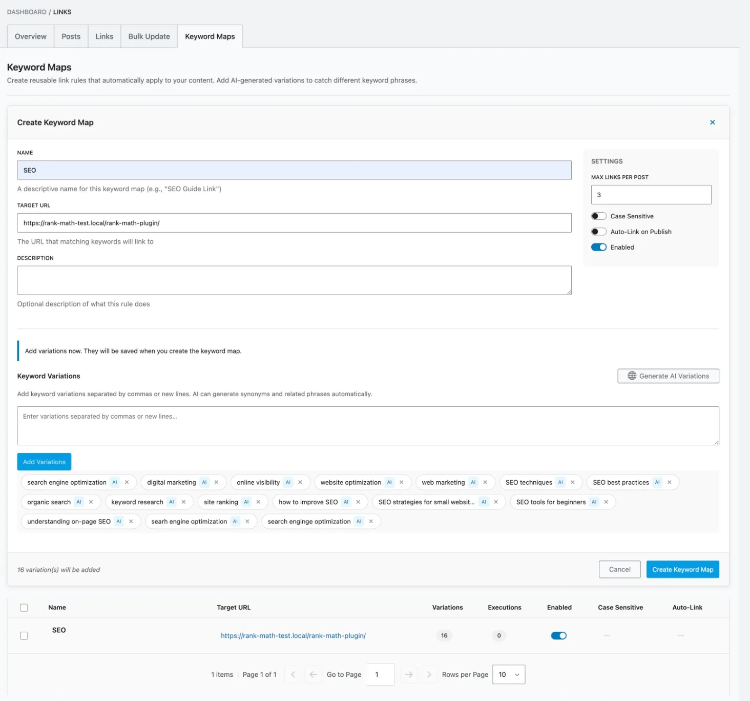 Generate Keyword Maps