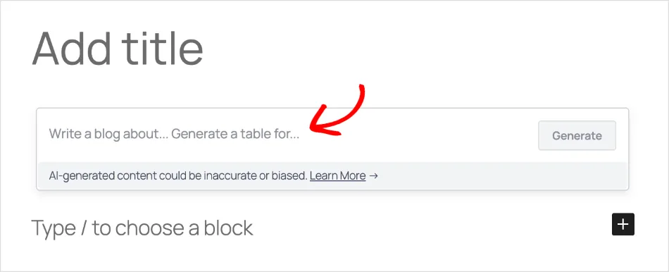 AIOSEO AI assistant block