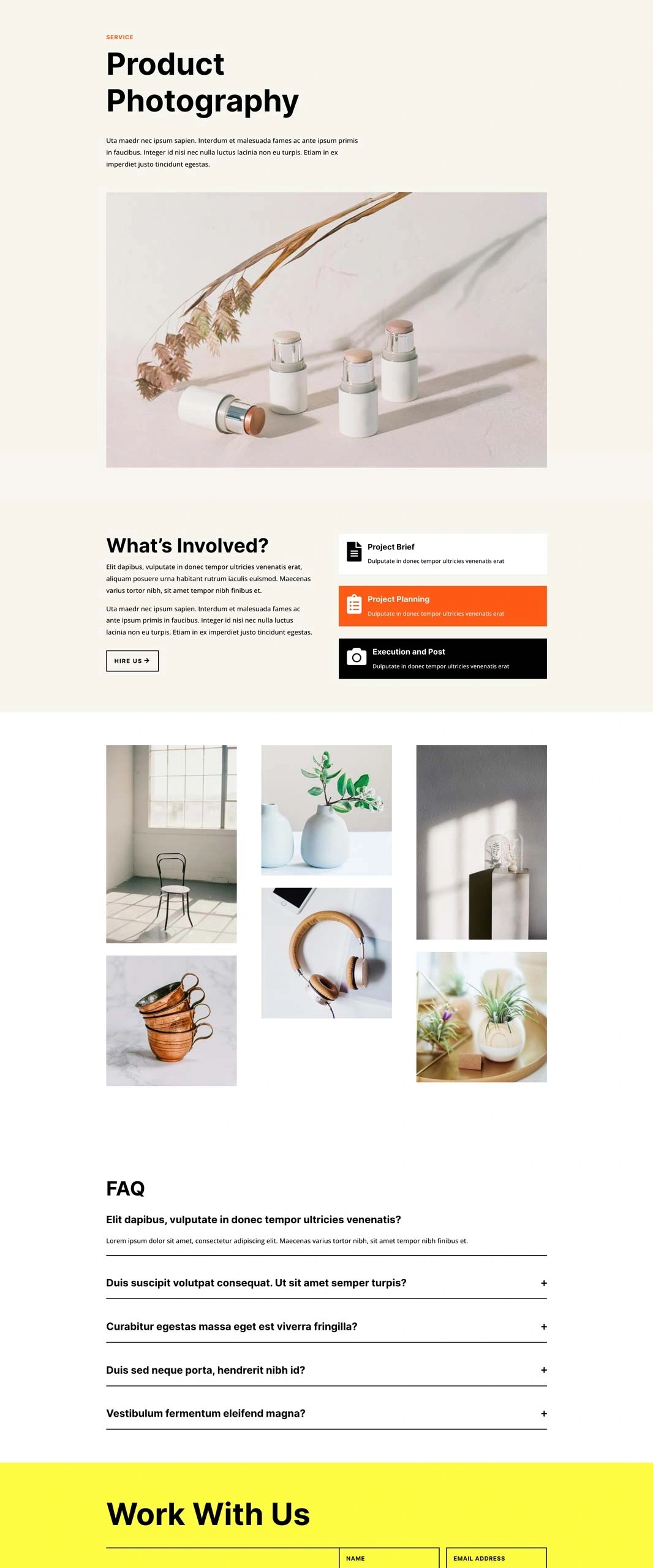 摄影工作室服务页