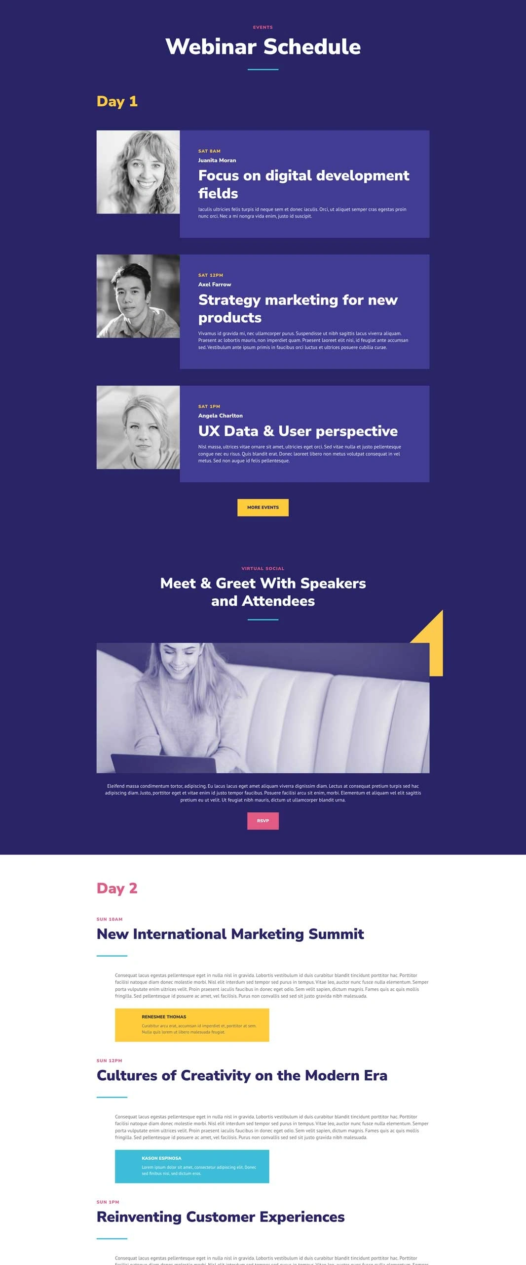 网络研讨会日程页