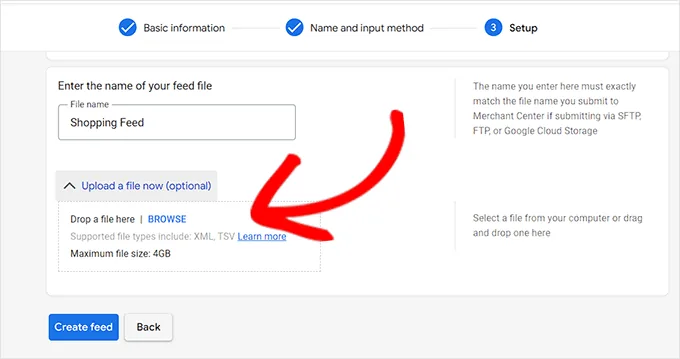上传文件并点击创建订阅按钮