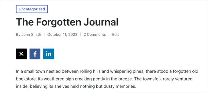 我们演示网站上的分享按钮