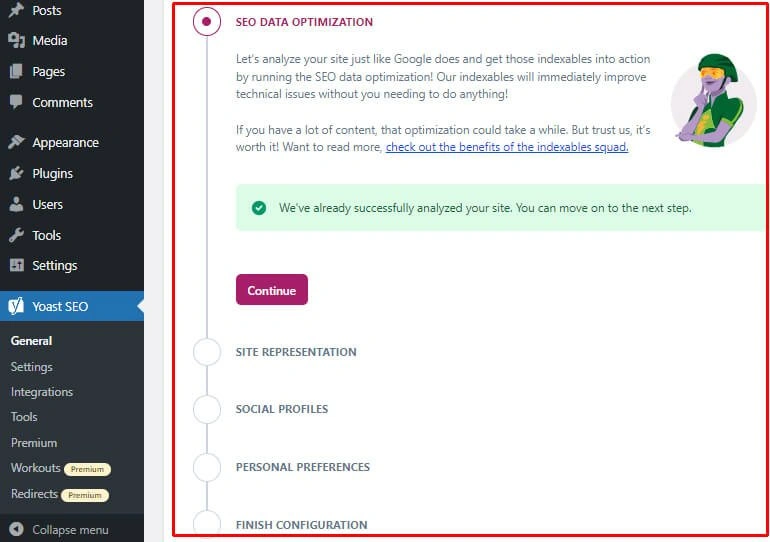 Yoast SEO Setup Wizard