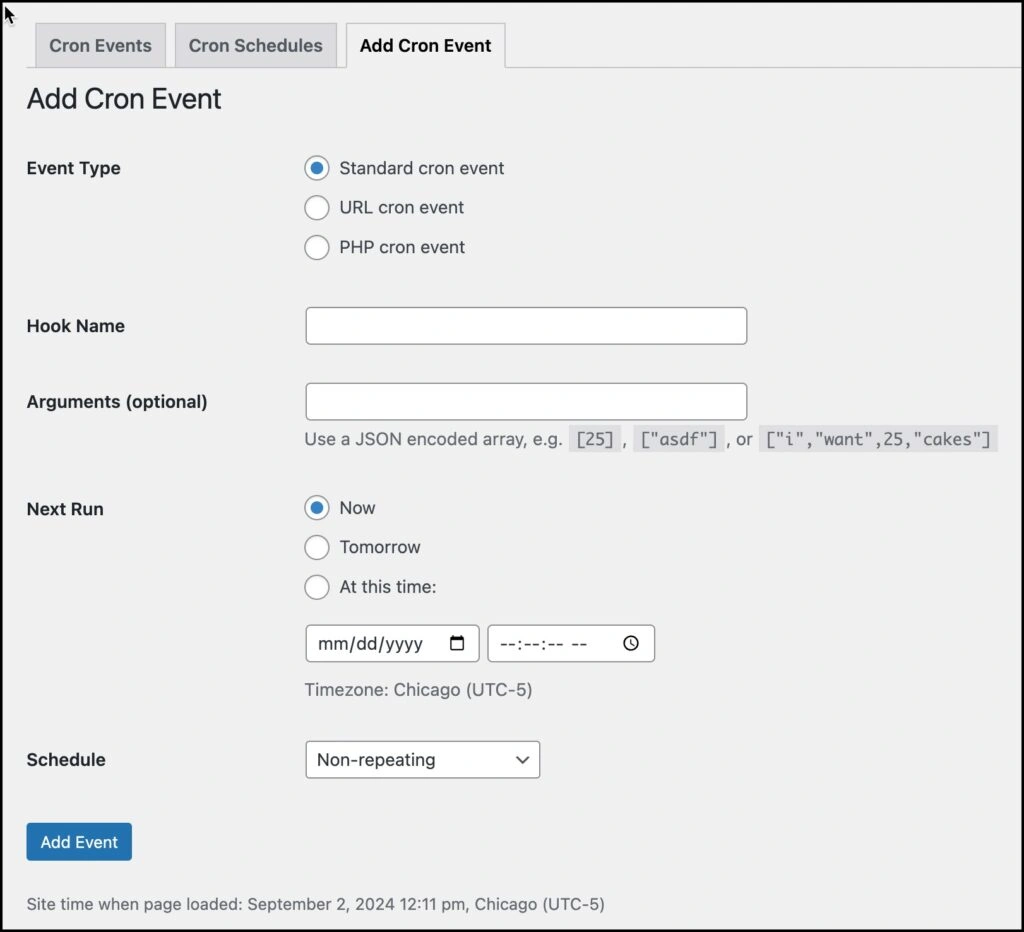 adding a regular cron event