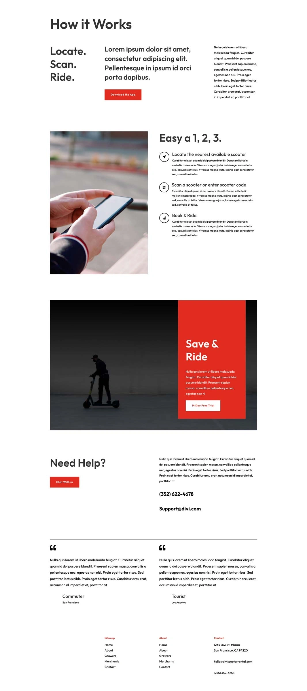 电动滑板车租赁操作说明页面