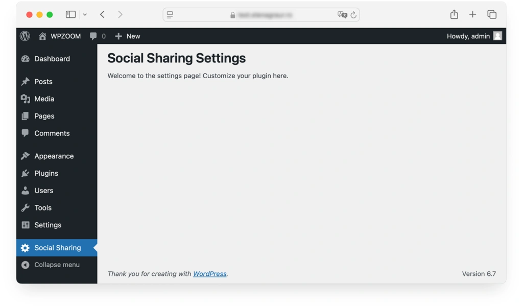 Custom plugin admin example