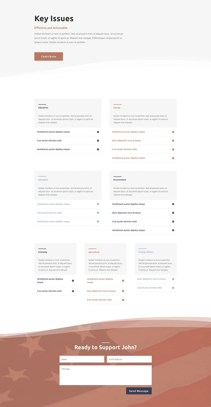政治候选人议题页面