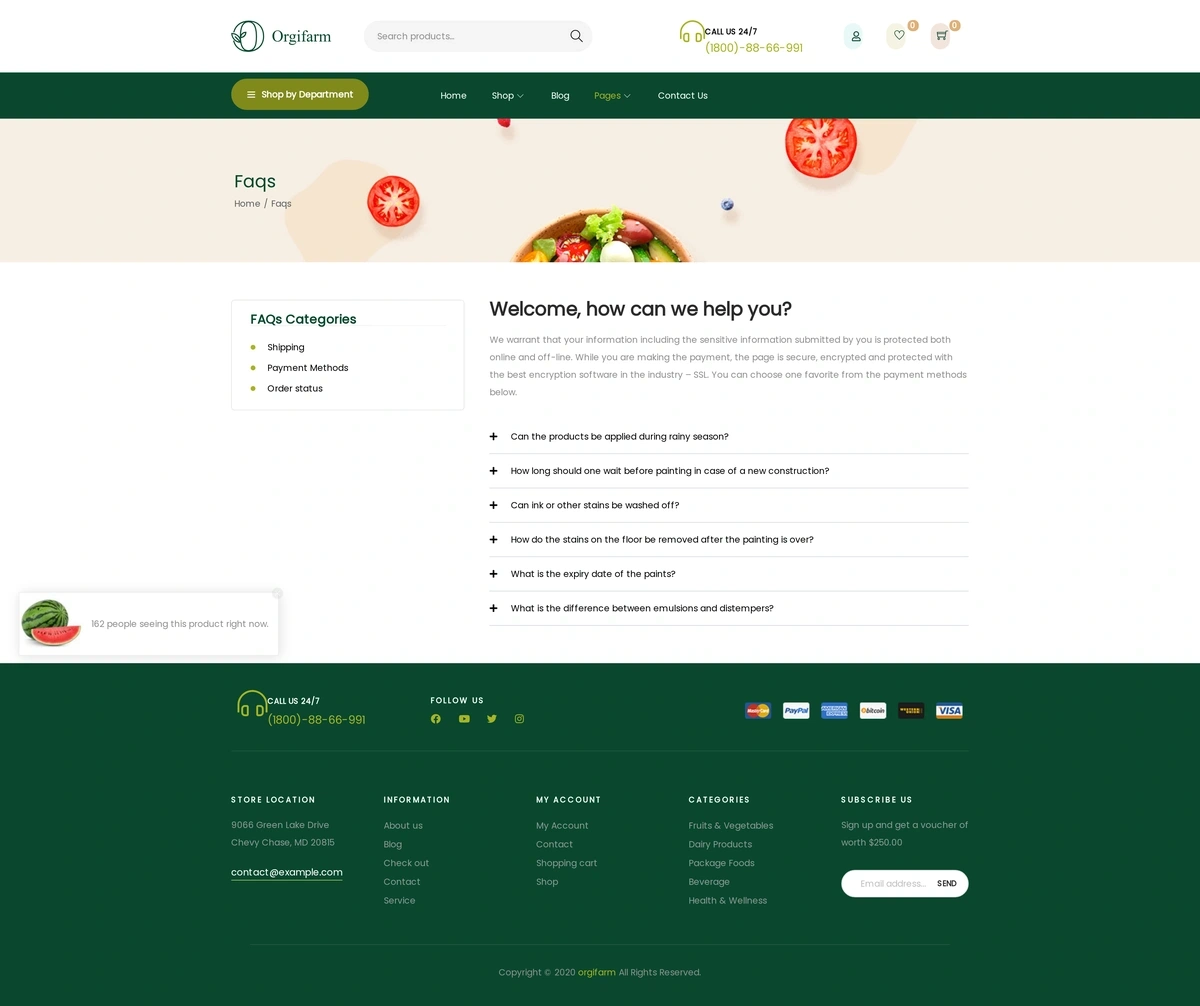 Orgifarm – Food store Food Store New 05 Faqs
