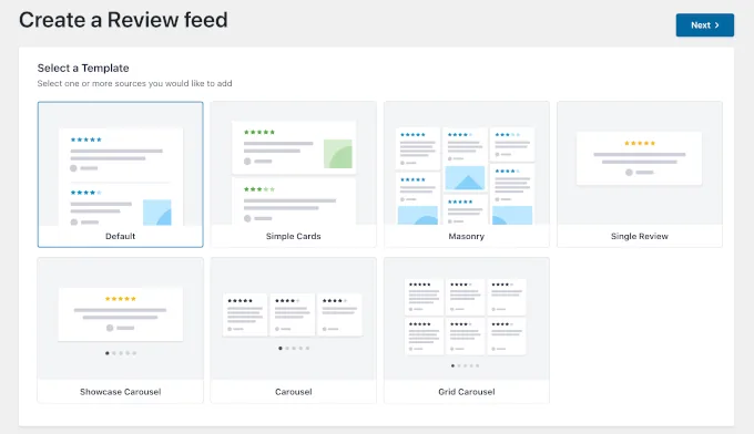 选择评论订阅源模板