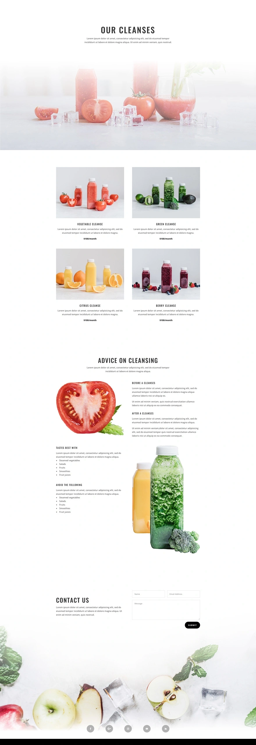 果汁店排毒页面