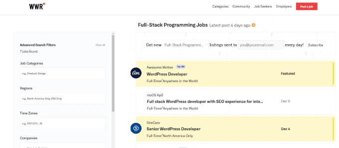 我们远程工作职位预览
