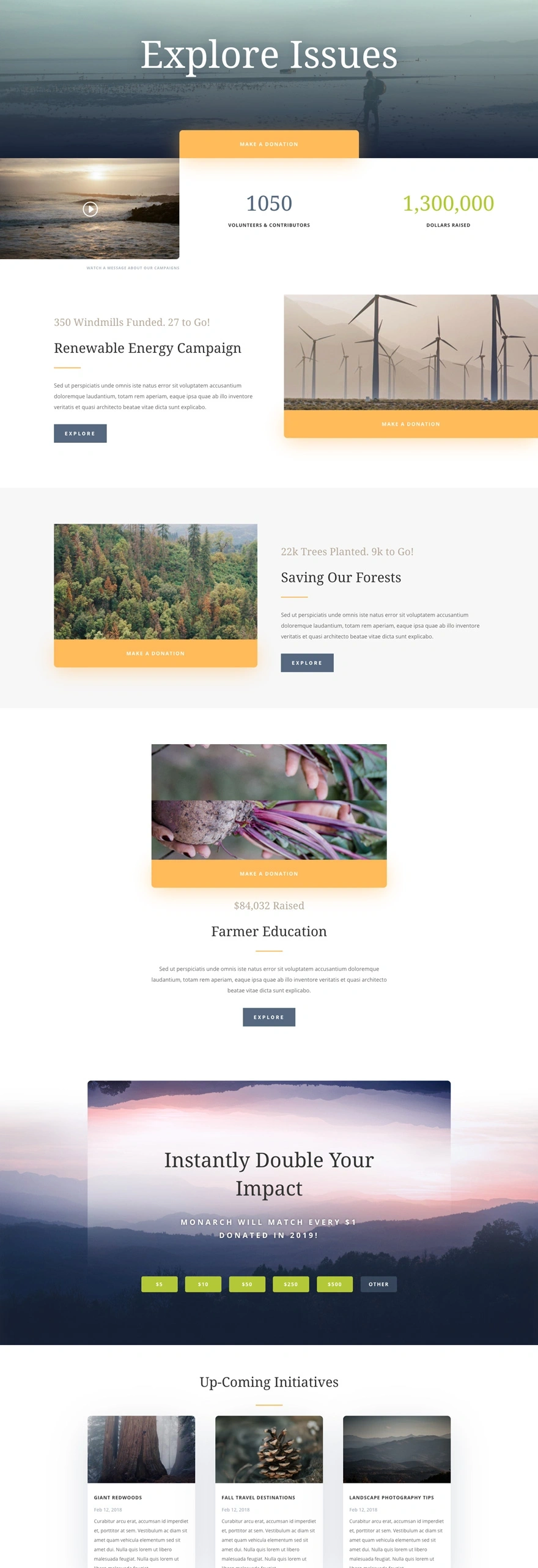 环保非营利组织议题页面