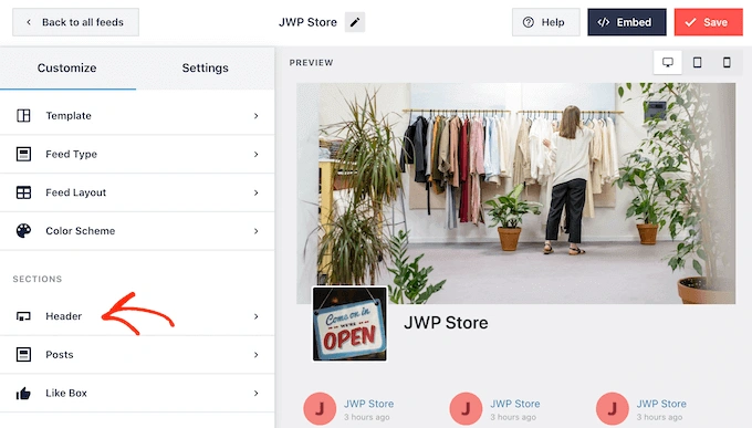 将封面照片和标题添加到嵌入式 Facebook 时间轴
