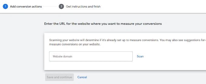 输入您的域名进行扫描