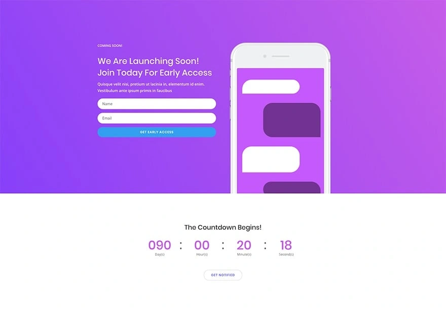 软件营销即将上线页面
