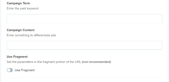 URL 构建器中的其他选项