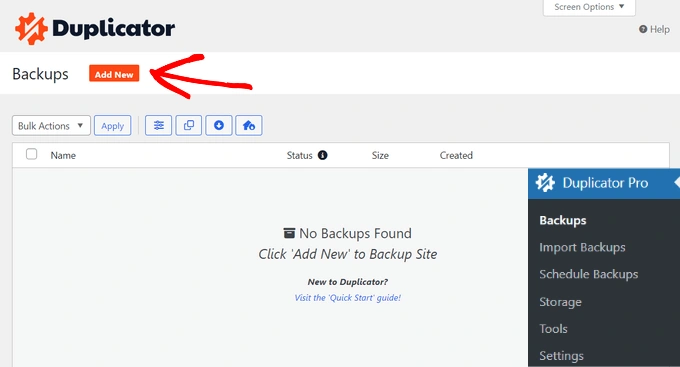 How to create a backup using Duplicator