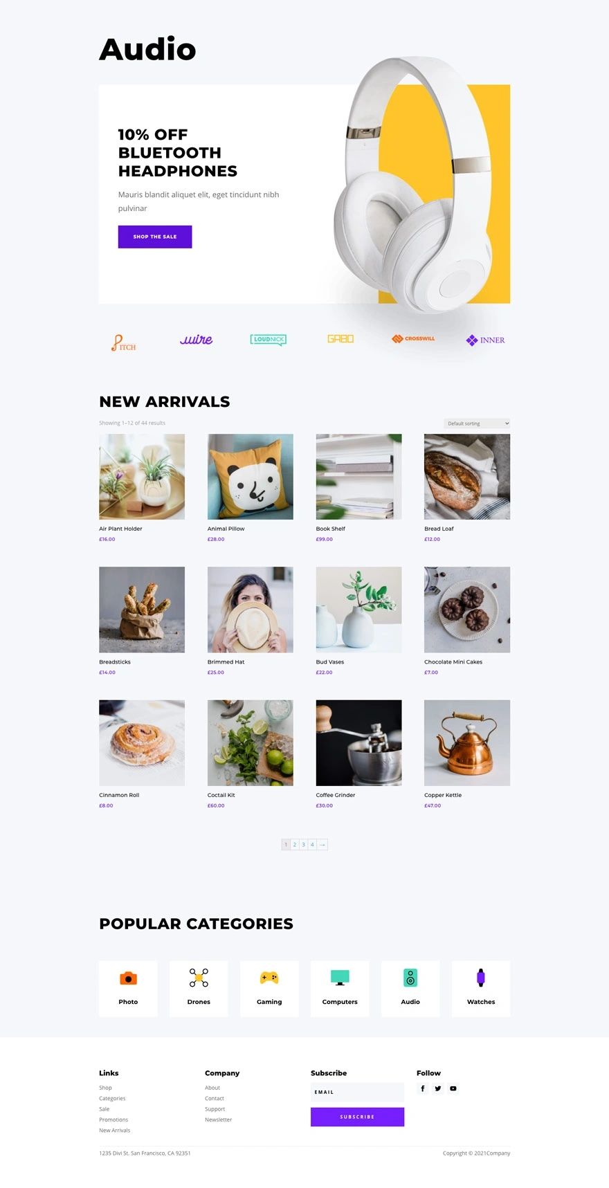 电子产品商店分类页面