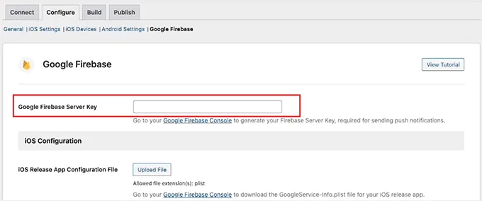 Connect Google Firebase to BuddyBoss app