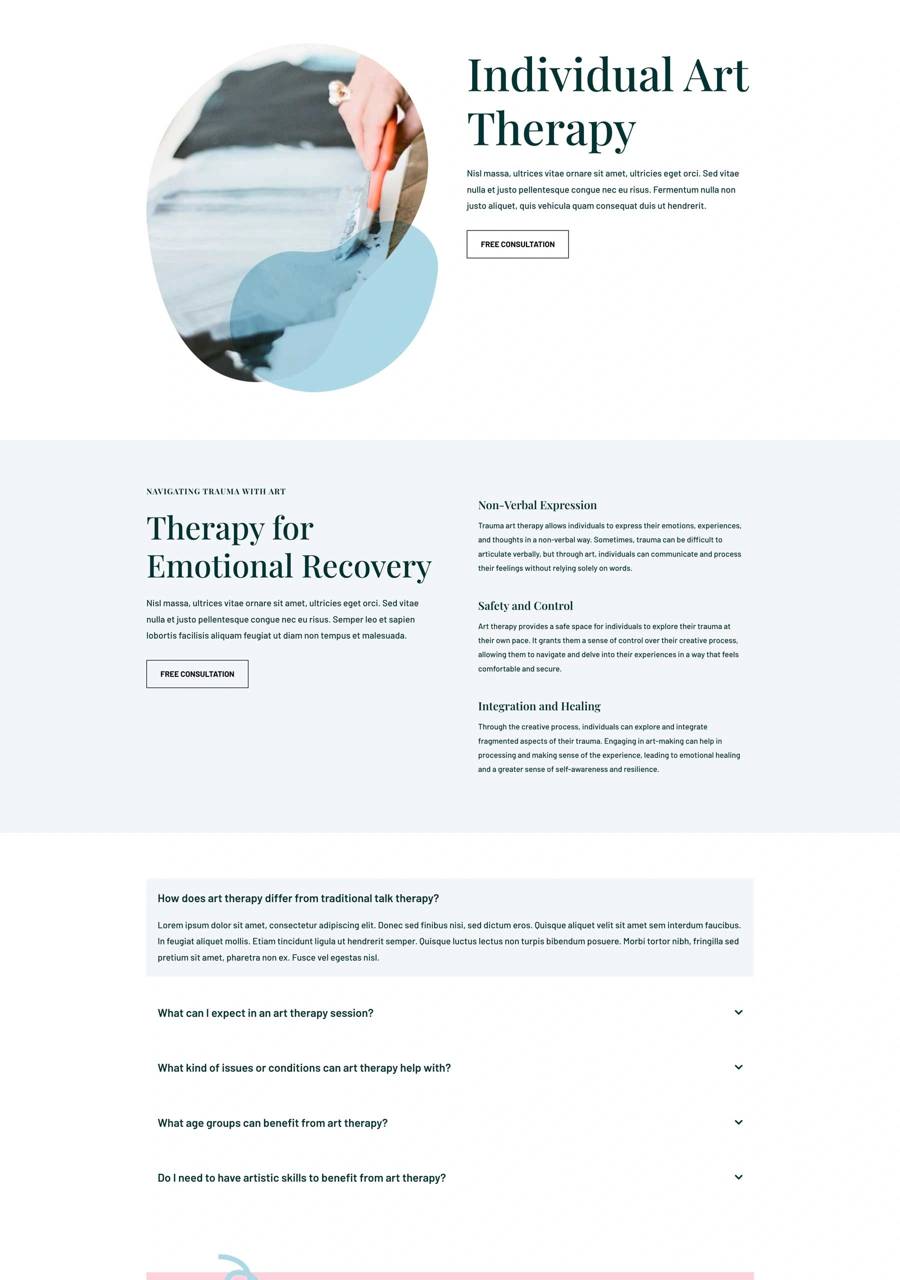 艺术治疗师服务页面